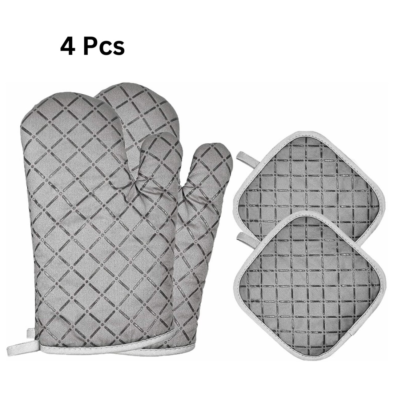 Thick Oven Mitts and Pot Holders 4 pcs
